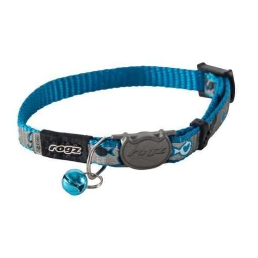 Rogz ReflectoCat Collar - Blue Fish Design