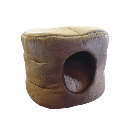 Lazy Bonezz Leather Barrel Foam Bed