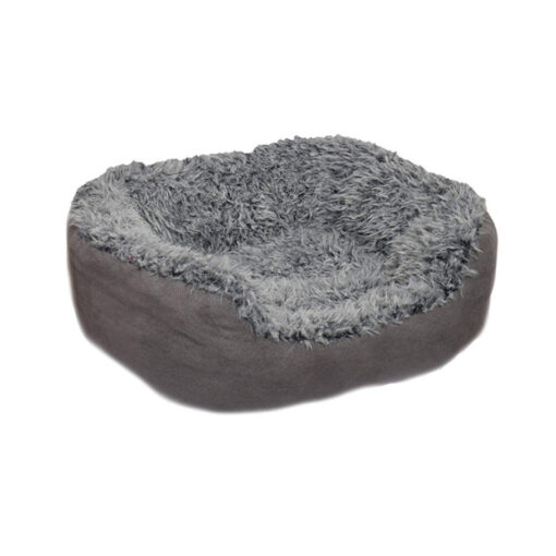 Rosewood Pet Bedding Grey Lion Faux Suede Oval Bed