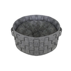 Rosewood Silver Felt & Fur Plaited Small