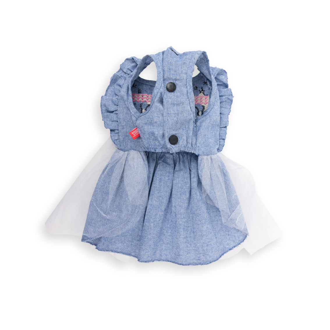 Dog's Life Embroidered Denim Dress - Blue - Image 2