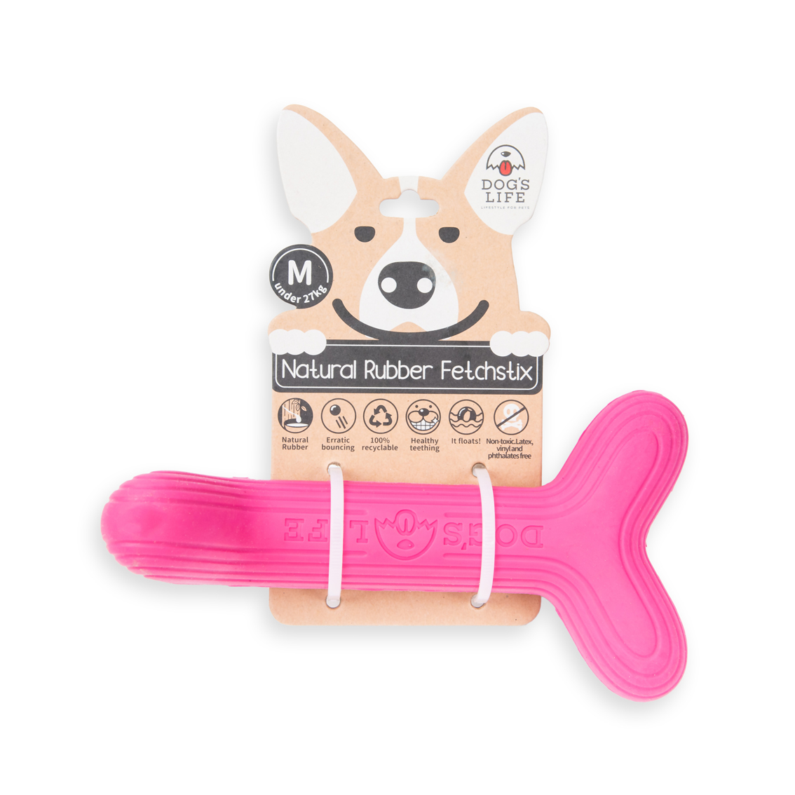 Dog's Life Natural Rubber Dog Toy Fetchstix - Image 5